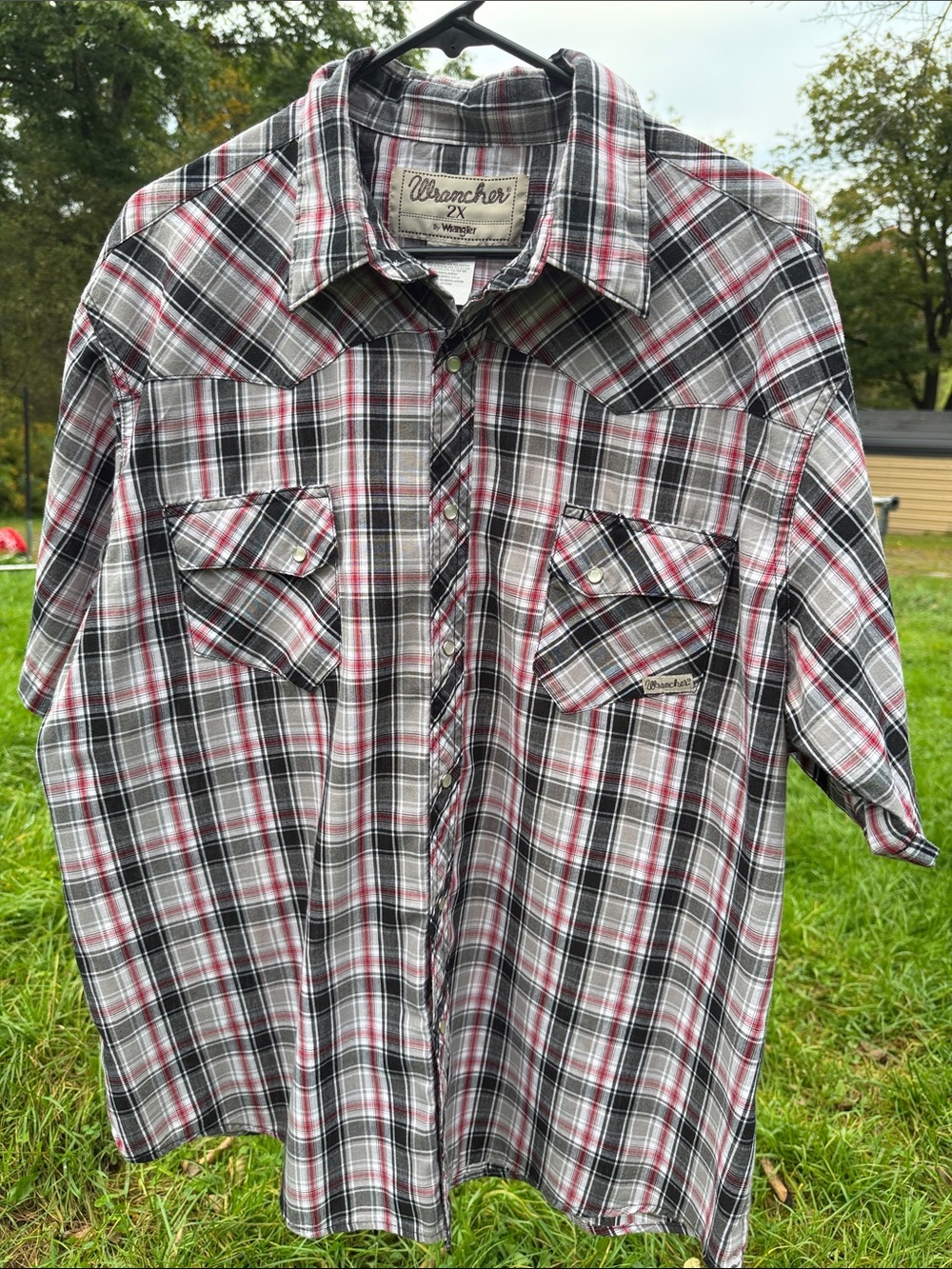 Vintage Wrangler Wrancher Western Shirt 80s Pearl Snaps Cowboy Americana